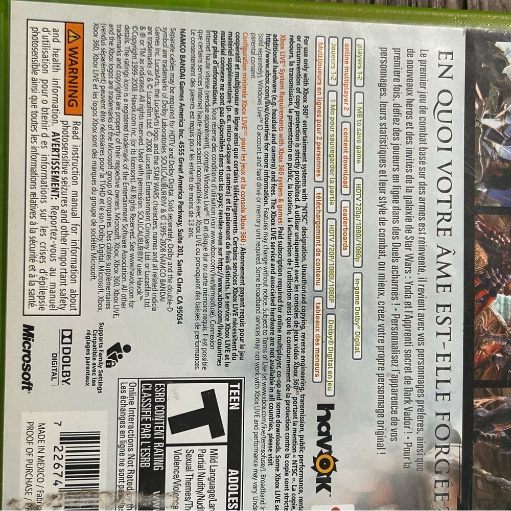 360‎ Soul Calibur IV Game - Green Case - Picture 3 of 6